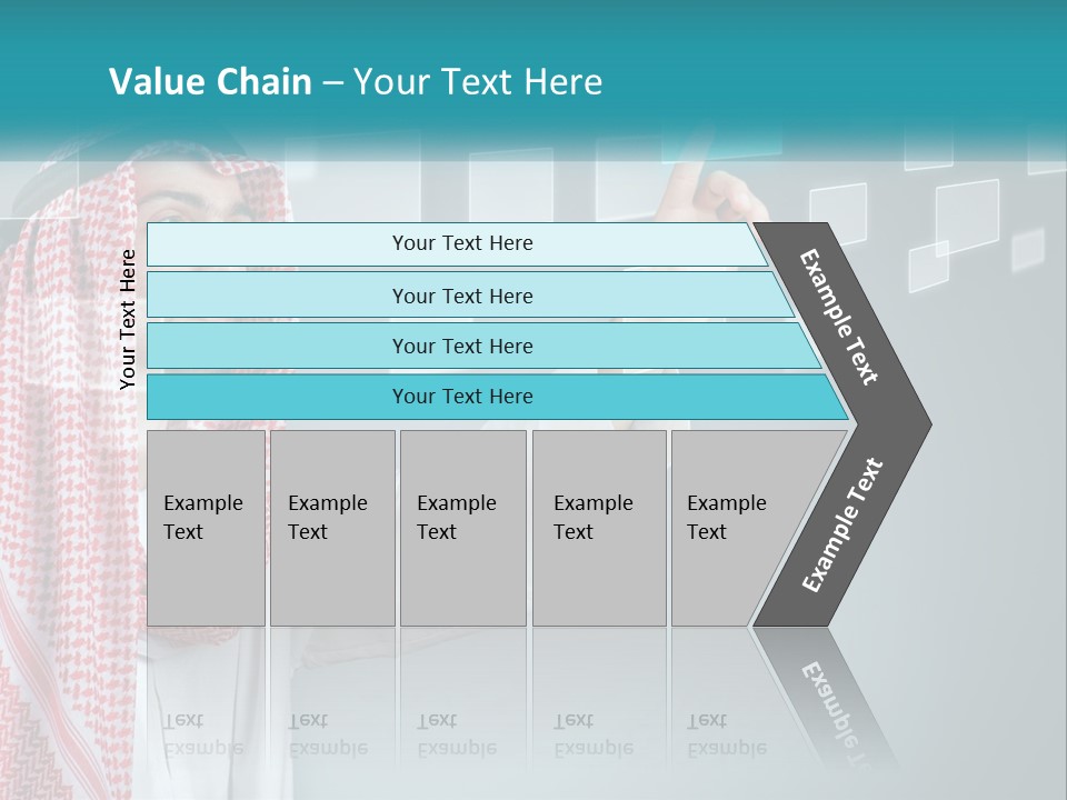 A Man In A Headscarf Is Pointing To A Screen PowerPoint Template
