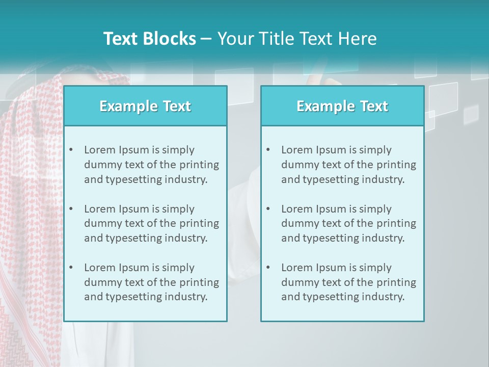 A Man In A Headscarf Is Pointing To A Screen PowerPoint Template