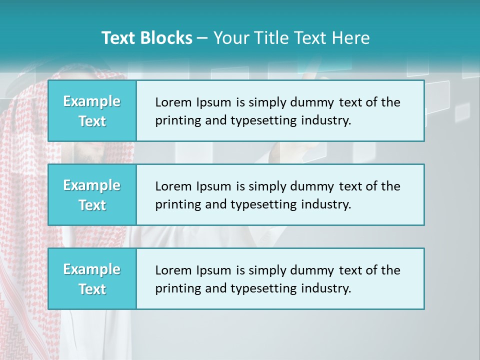 A Man In A Headscarf Is Pointing To A Screen PowerPoint Template