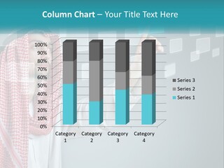 A Man In A Headscarf Is Pointing To A Screen PowerPoint Template