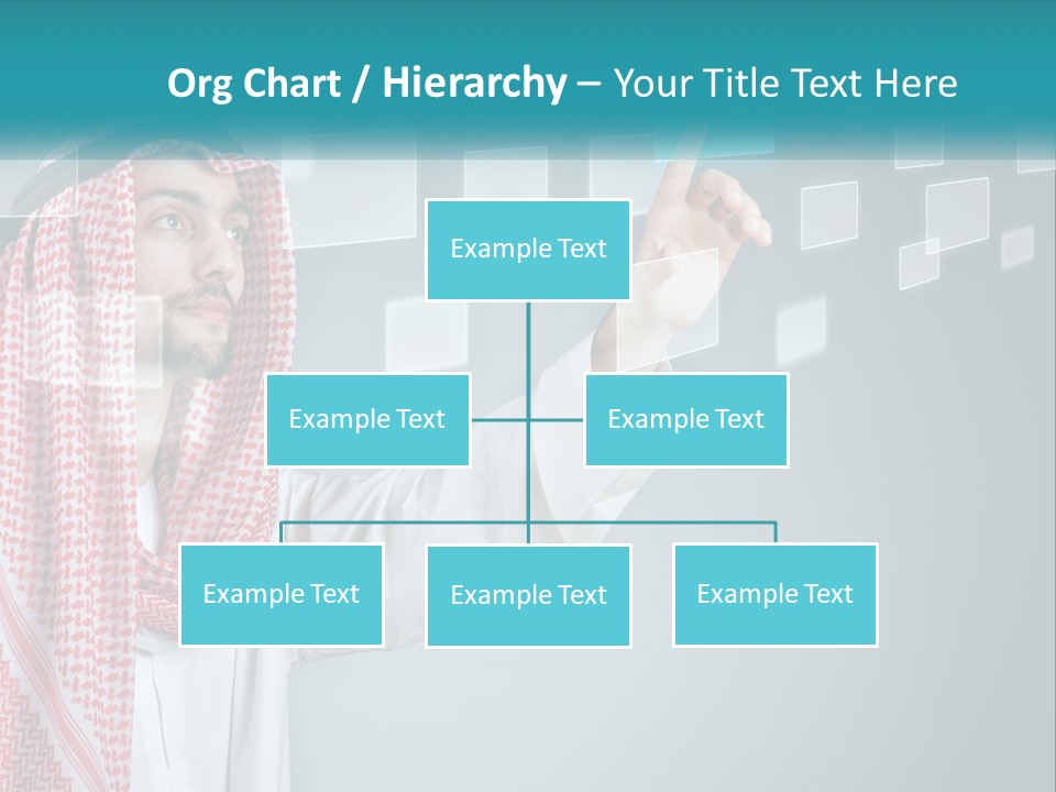 A Man In A Headscarf Is Pointing To A Screen PowerPoint Template