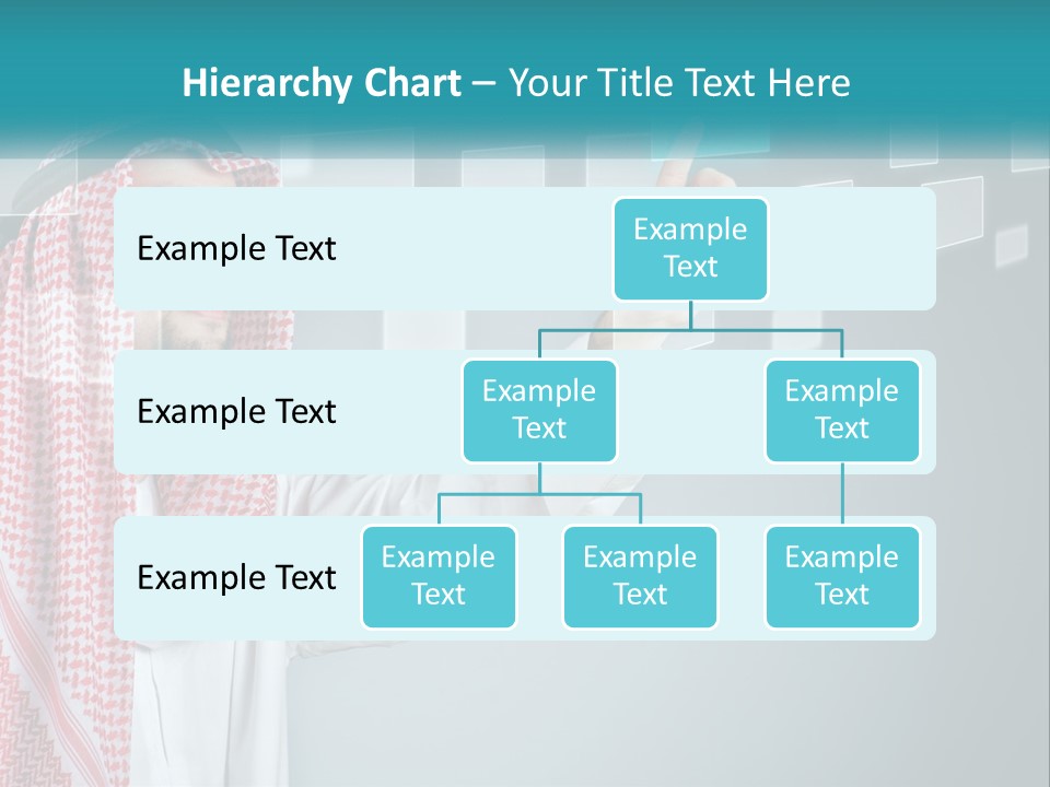 A Man In A Headscarf Is Pointing To A Screen PowerPoint Template