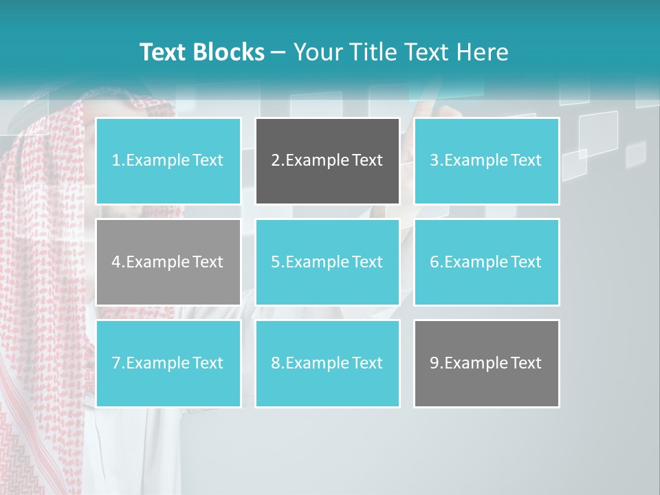 A Man In A Headscarf Is Pointing To A Screen PowerPoint Template