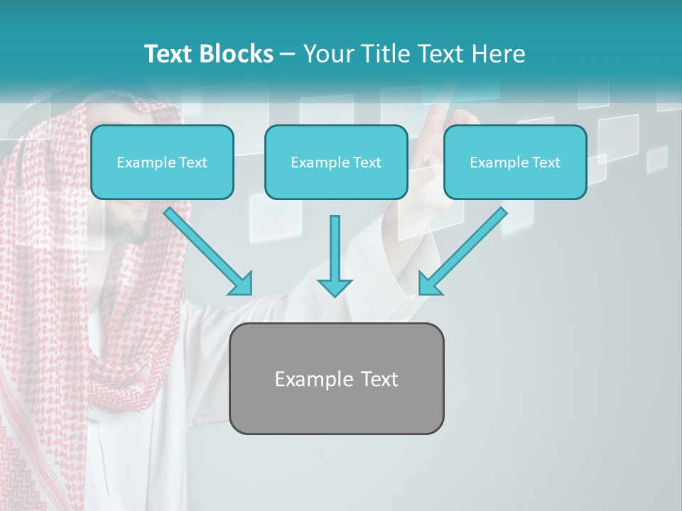 A Man In A Headscarf Is Pointing To A Screen PowerPoint Template