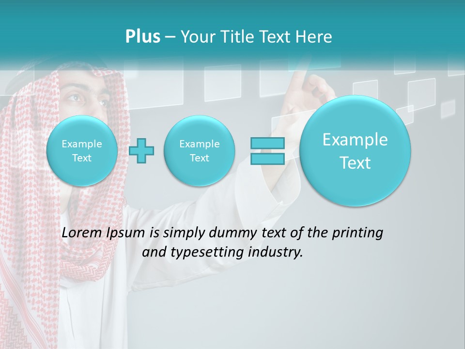 A Man In A Headscarf Is Pointing To A Screen PowerPoint Template