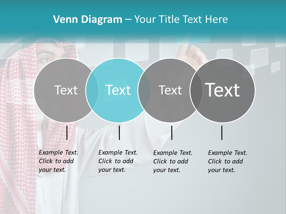 A Man In A Headscarf Is Pointing To A Screen PowerPoint Template