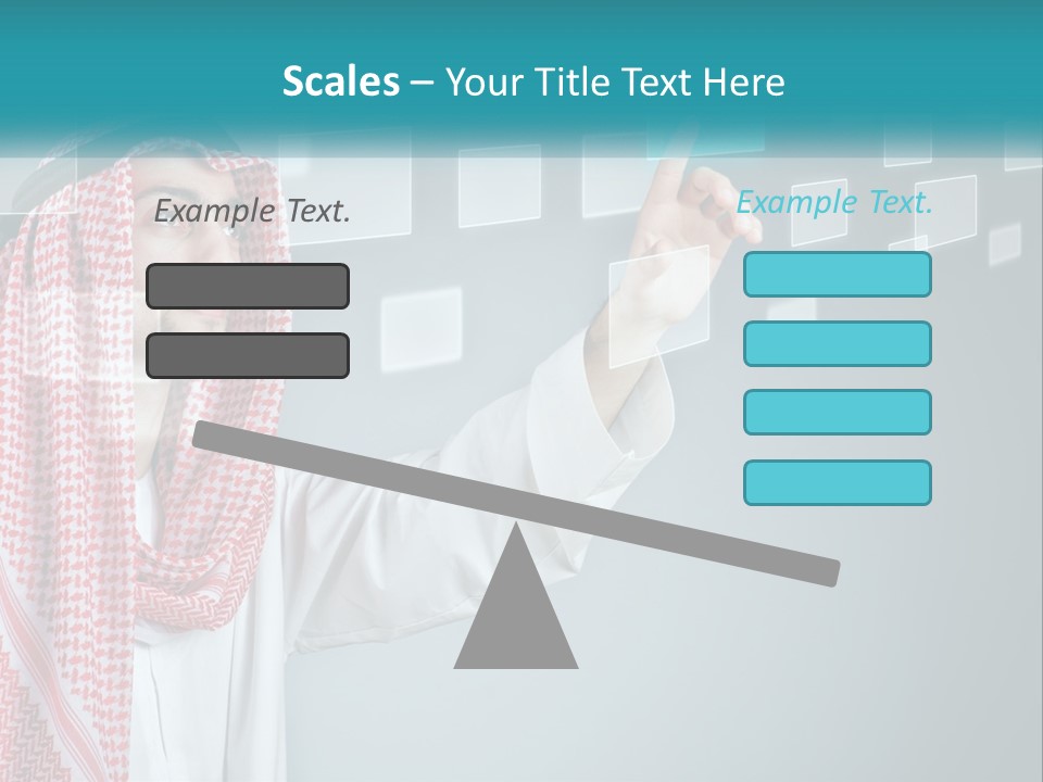 A Man In A Headscarf Is Pointing To A Screen PowerPoint Template