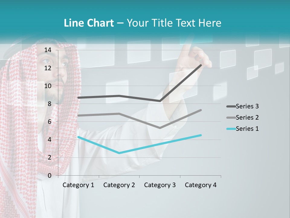 A Man In A Headscarf Is Pointing To A Screen PowerPoint Template