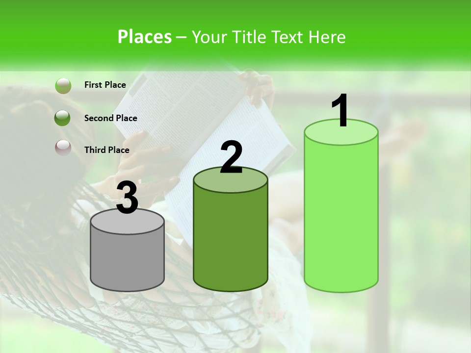 A Woman Reading A Book In A Hammock PowerPoint Template