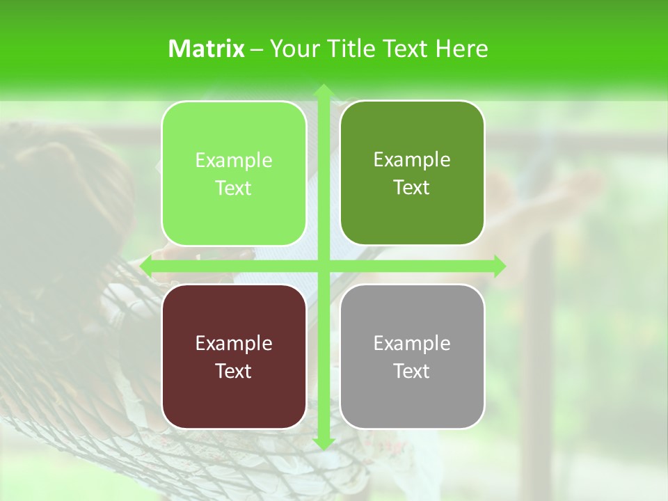 A Woman Reading A Book In A Hammock PowerPoint Template