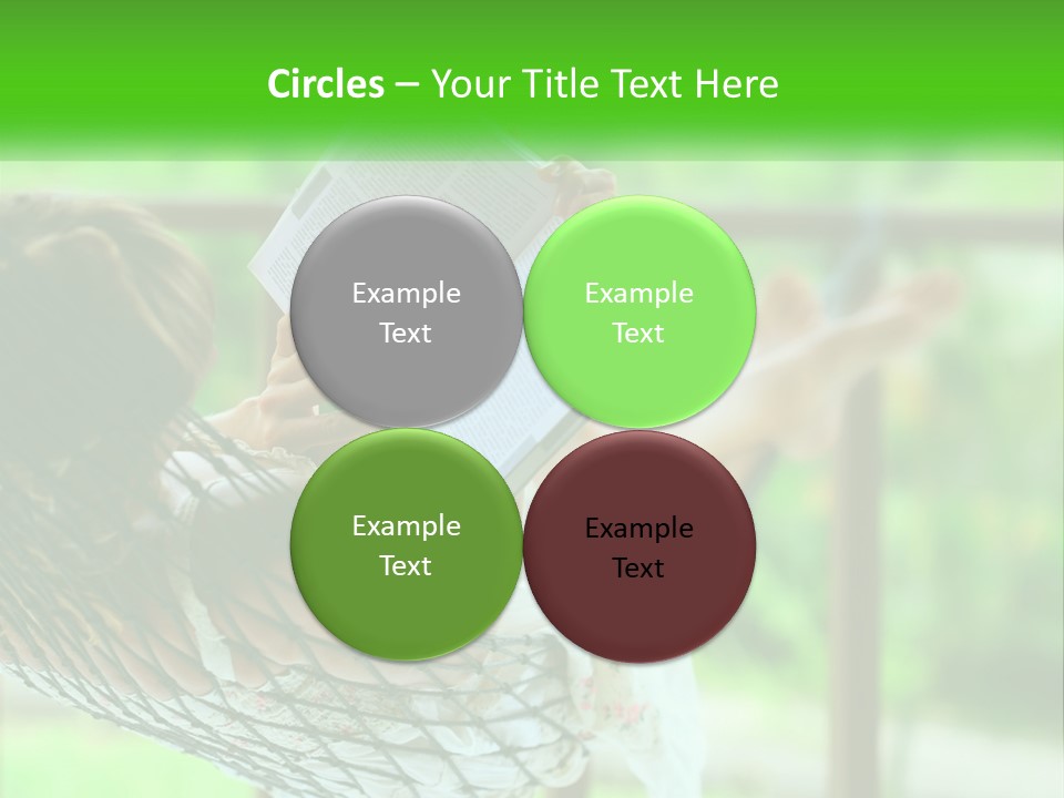 A Woman Reading A Book In A Hammock PowerPoint Template