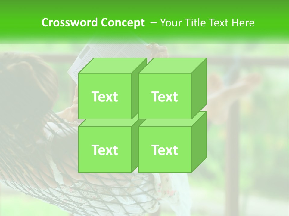 A Woman Reading A Book In A Hammock PowerPoint Template