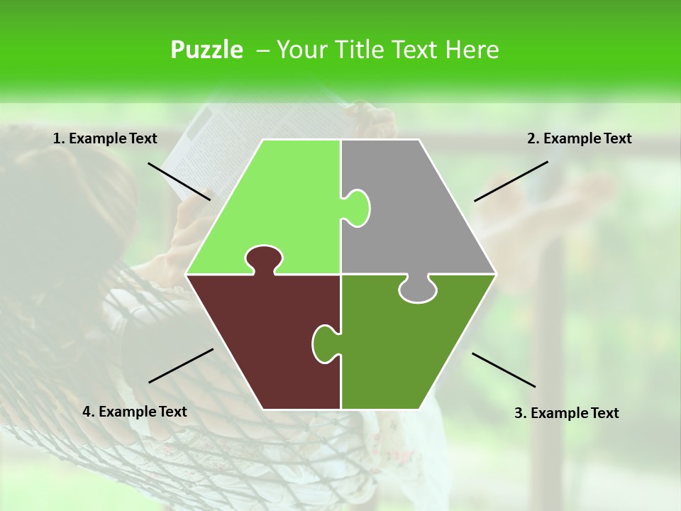 A Woman Reading A Book In A Hammock PowerPoint Template