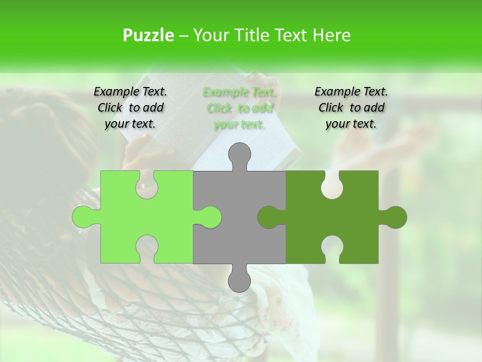 A Woman Reading A Book In A Hammock PowerPoint Template