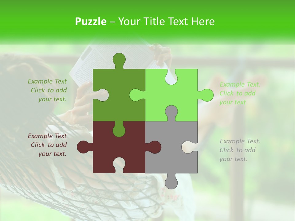 A Woman Reading A Book In A Hammock PowerPoint Template