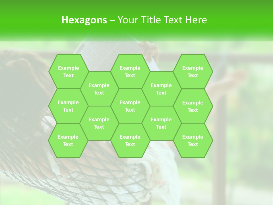 A Woman Reading A Book In A Hammock PowerPoint Template