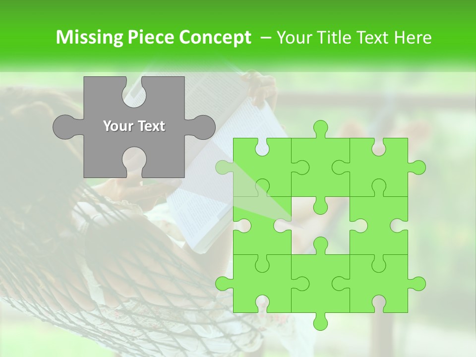 A Woman Reading A Book In A Hammock PowerPoint Template