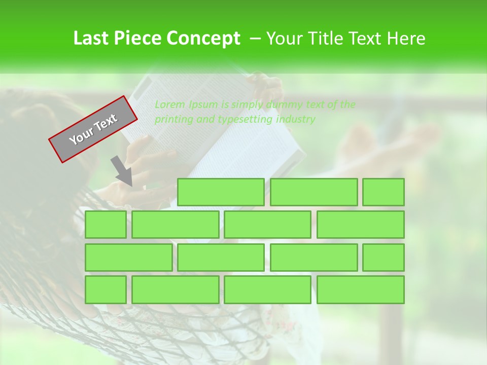 A Woman Reading A Book In A Hammock PowerPoint Template