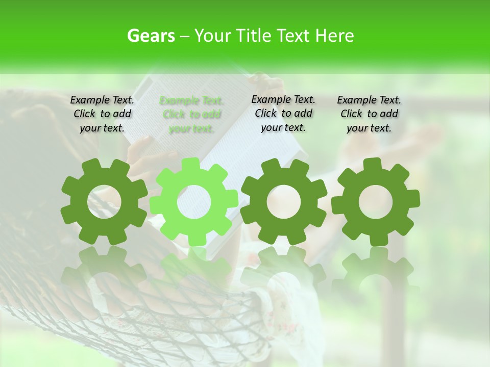 A Woman Reading A Book In A Hammock PowerPoint Template