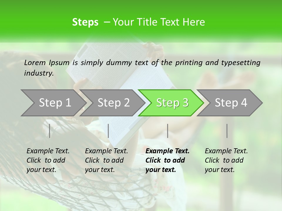 A Woman Reading A Book In A Hammock PowerPoint Template