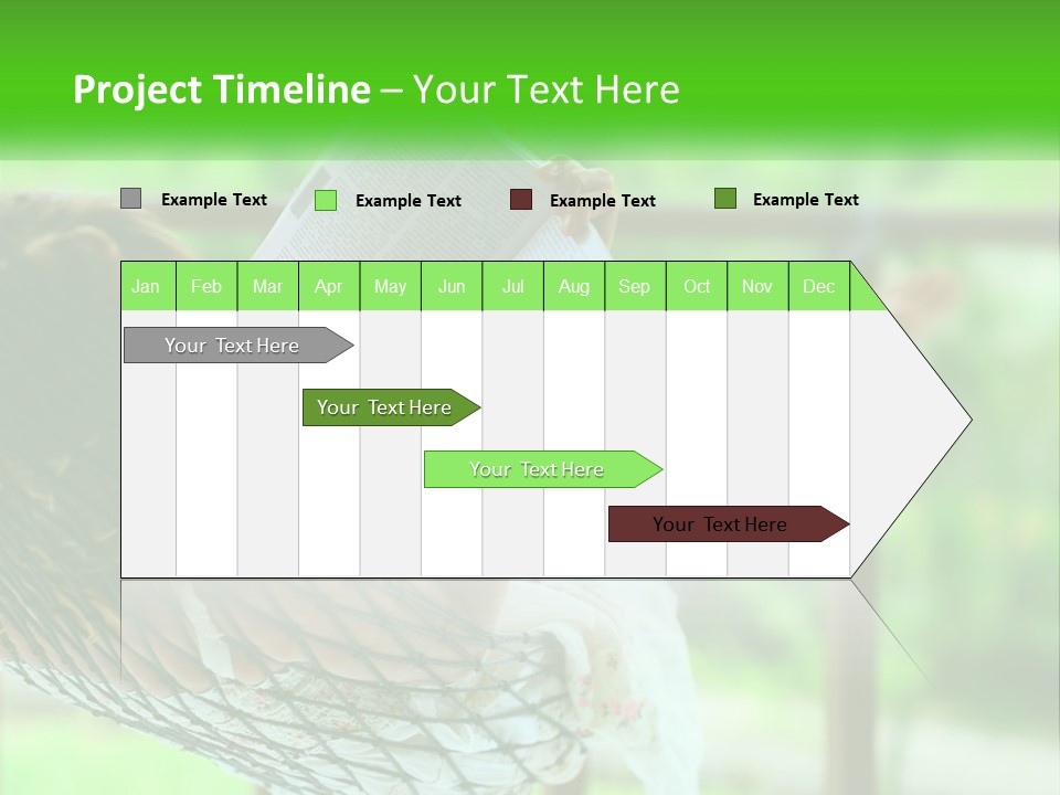 A Woman Reading A Book In A Hammock PowerPoint Template