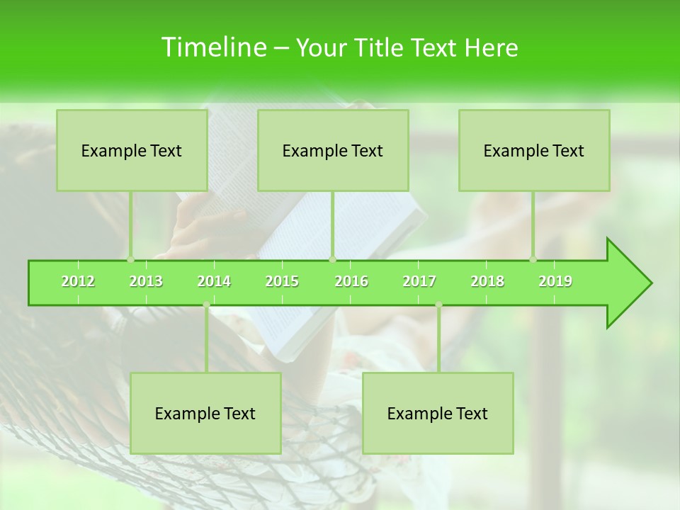 A Woman Reading A Book In A Hammock PowerPoint Template