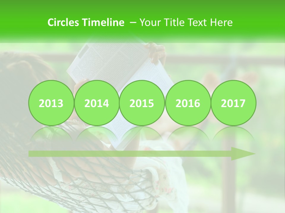 A Woman Reading A Book In A Hammock PowerPoint Template