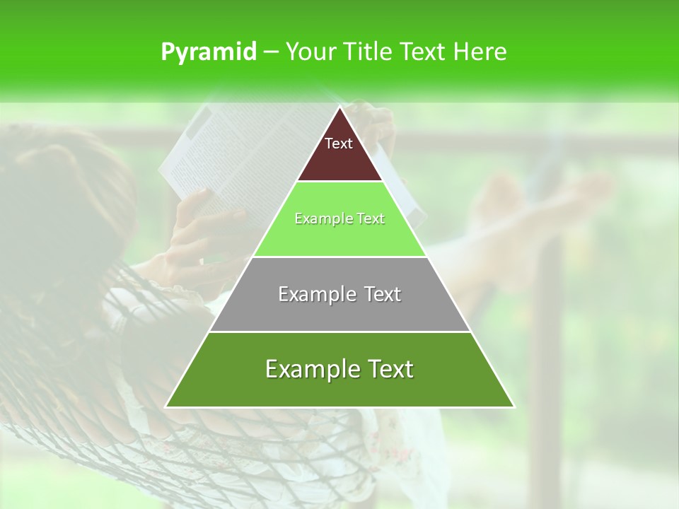 A Woman Reading A Book In A Hammock PowerPoint Template