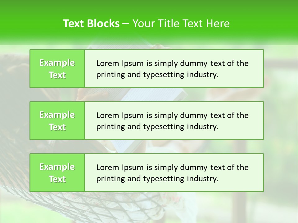 A Woman Reading A Book In A Hammock PowerPoint Template