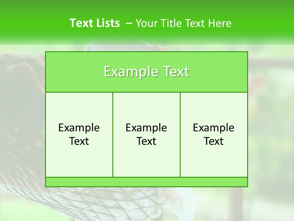 A Woman Reading A Book In A Hammock PowerPoint Template