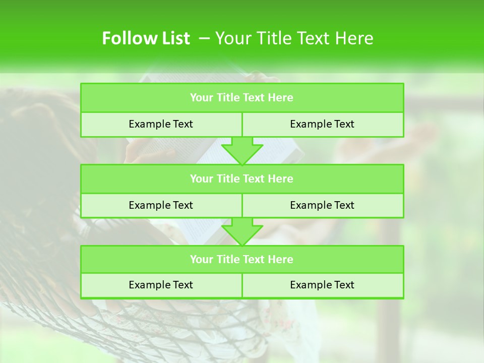 A Woman Reading A Book In A Hammock PowerPoint Template