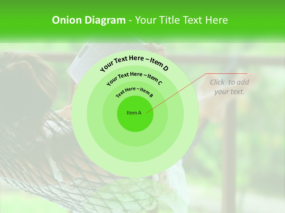 A Woman Reading A Book In A Hammock PowerPoint Template