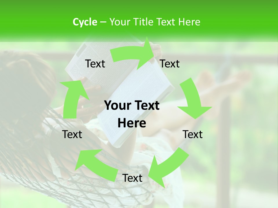 A Woman Reading A Book In A Hammock PowerPoint Template