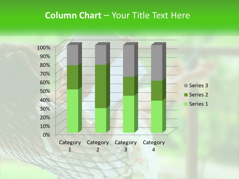 A Woman Reading A Book In A Hammock PowerPoint Template