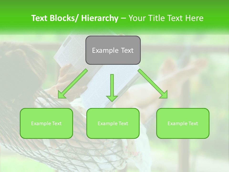 A Woman Reading A Book In A Hammock PowerPoint Template
