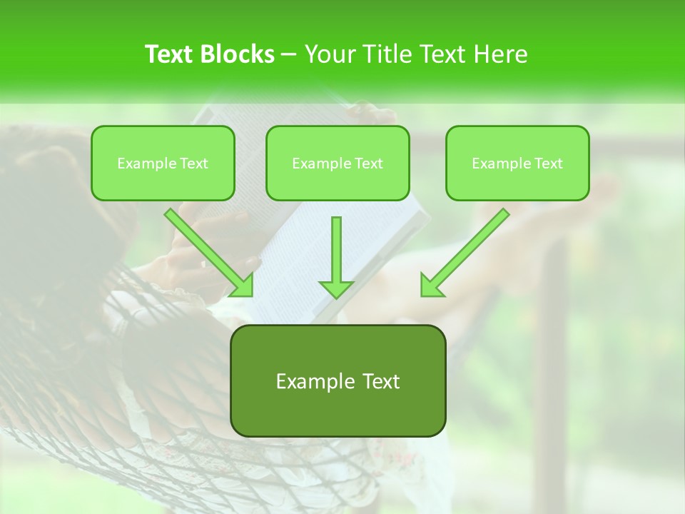 A Woman Reading A Book In A Hammock PowerPoint Template