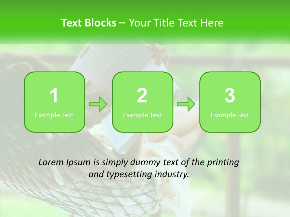 A Woman Reading A Book In A Hammock PowerPoint Template