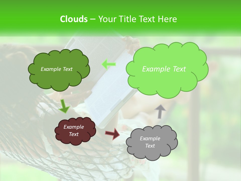 A Woman Reading A Book In A Hammock PowerPoint Template