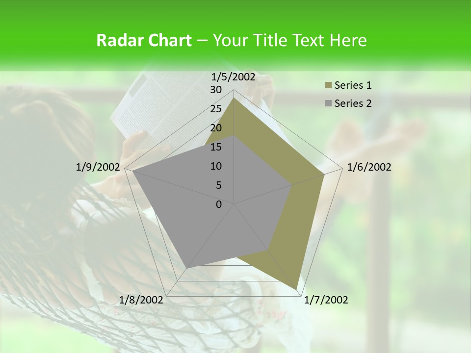 A Woman Reading A Book In A Hammock PowerPoint Template