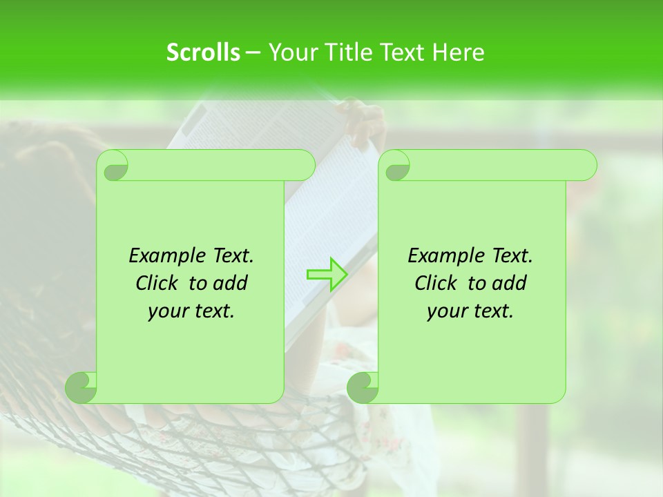 A Woman Reading A Book In A Hammock PowerPoint Template