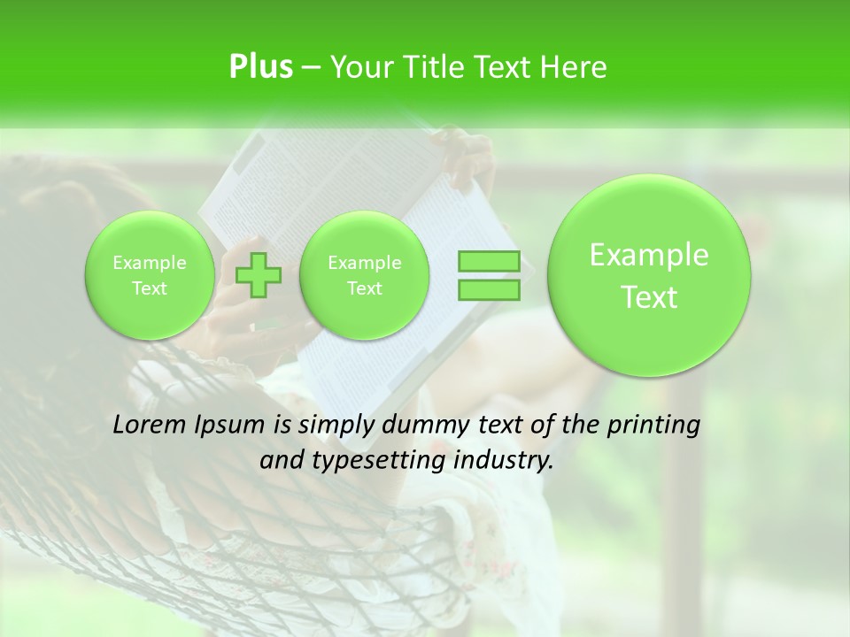 A Woman Reading A Book In A Hammock PowerPoint Template