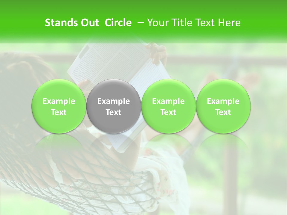 A Woman Reading A Book In A Hammock PowerPoint Template