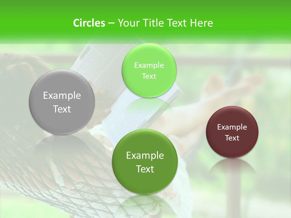 A Woman Reading A Book In A Hammock PowerPoint Template