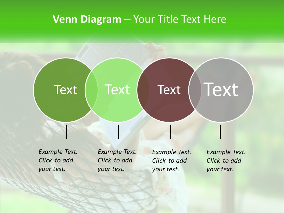A Woman Reading A Book In A Hammock PowerPoint Template