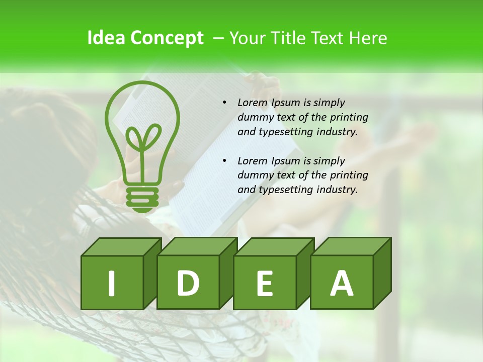 A Woman Reading A Book In A Hammock PowerPoint Template