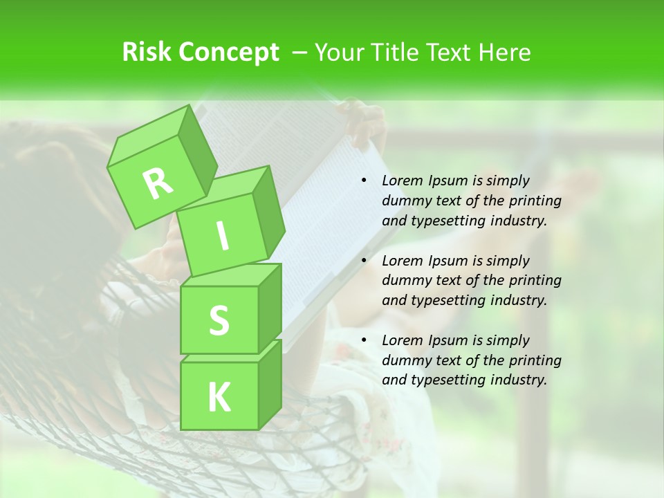 A Woman Reading A Book In A Hammock PowerPoint Template