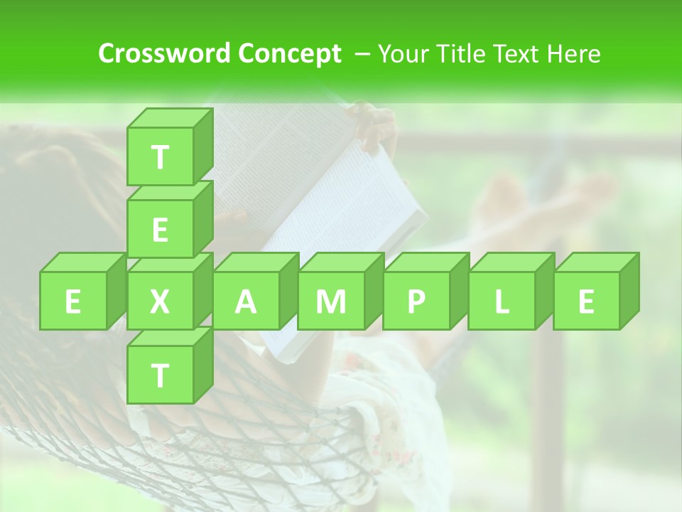 A Woman Reading A Book In A Hammock PowerPoint Template