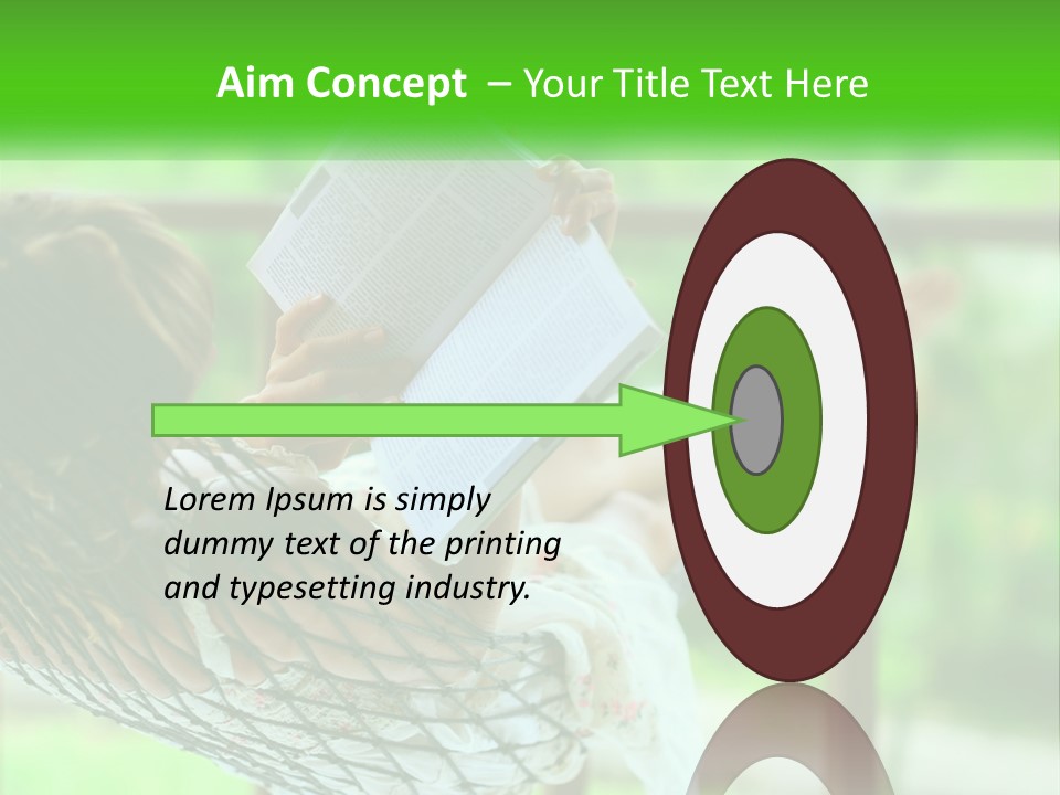 A Woman Reading A Book In A Hammock PowerPoint Template