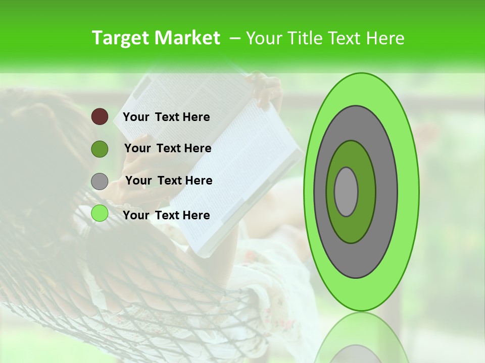 A Woman Reading A Book In A Hammock PowerPoint Template