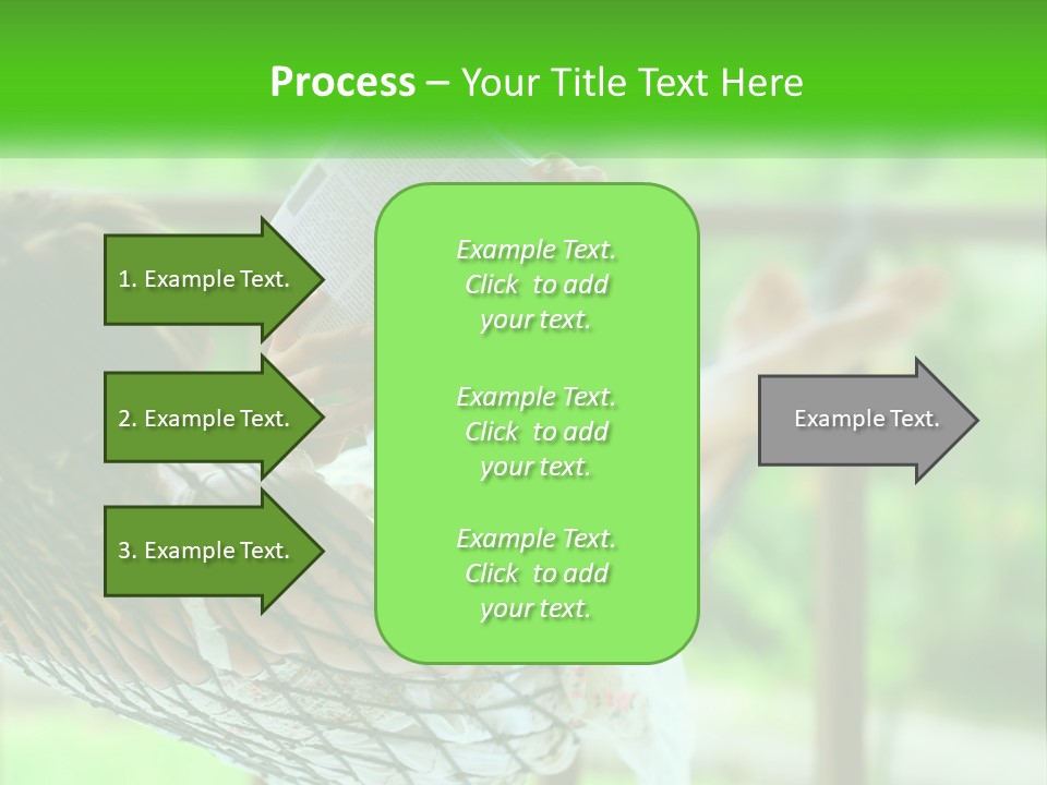 A Woman Reading A Book In A Hammock PowerPoint Template